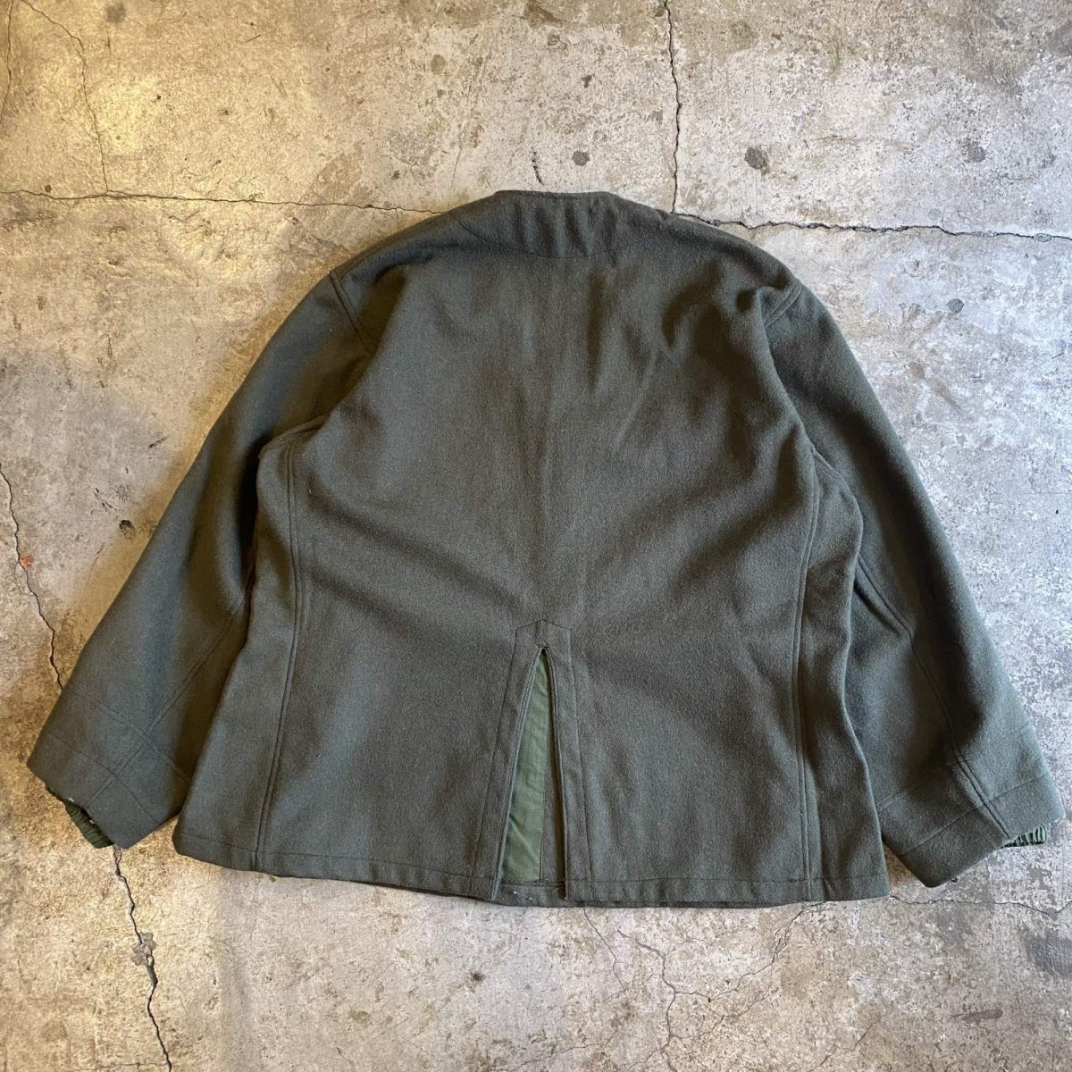 画像2: EURO MILITARY NO COLLAR DESIGN WOOL LINER JACKET / Ladies L (2)