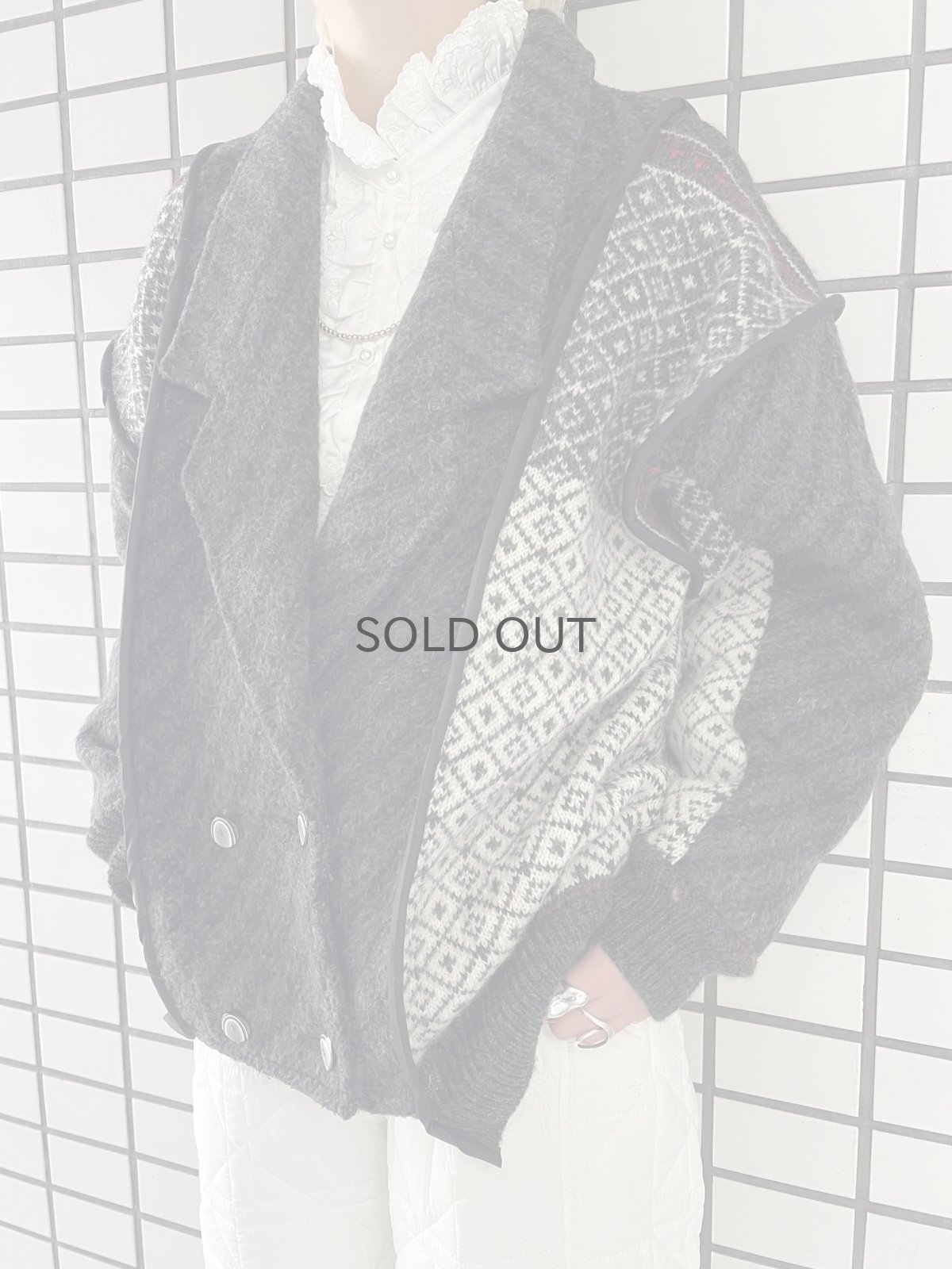 画像14: 【Wiz&Witch】"UNITED" NORDIC KNIT WOOL TAYLOR JACKET / OS (14)