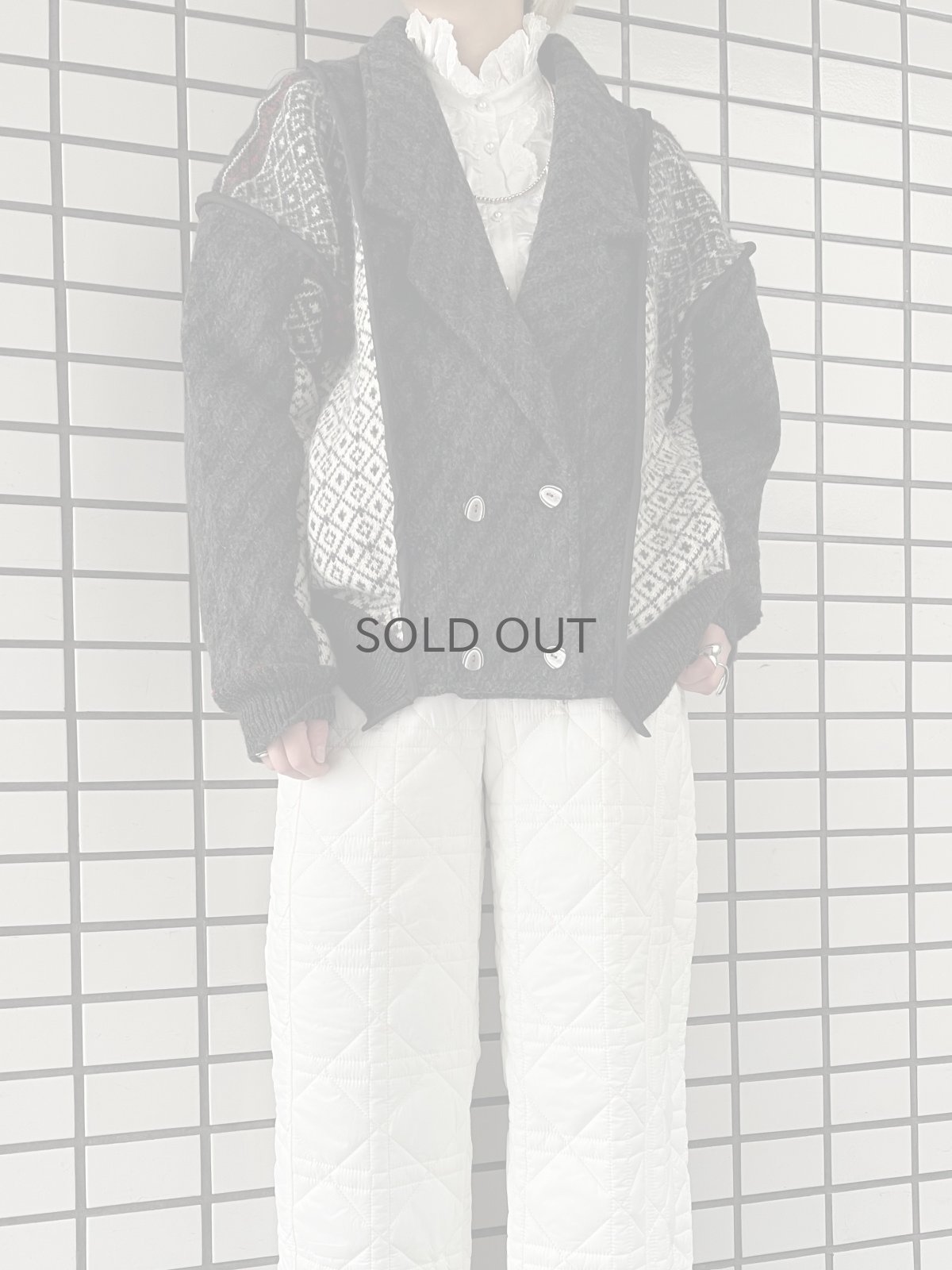 画像13: 【Wiz&Witch】"UNITED" NORDIC KNIT WOOL TAYLOR JACKET / OS (13)