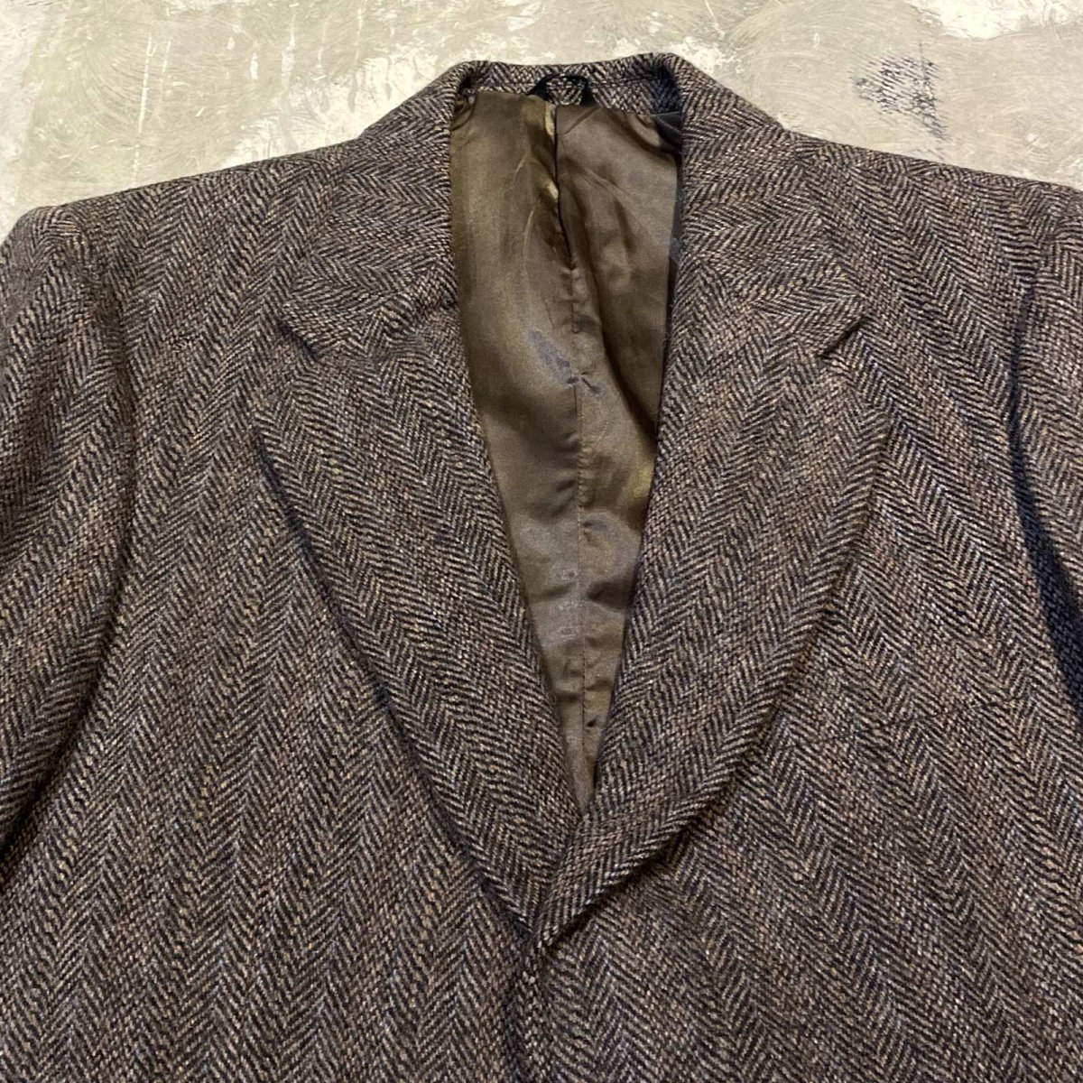 画像10: HERRINGBONE PATTERN WOOL TAILORED JACKET / Mens M~L / MADE IN TAIWAN (10)