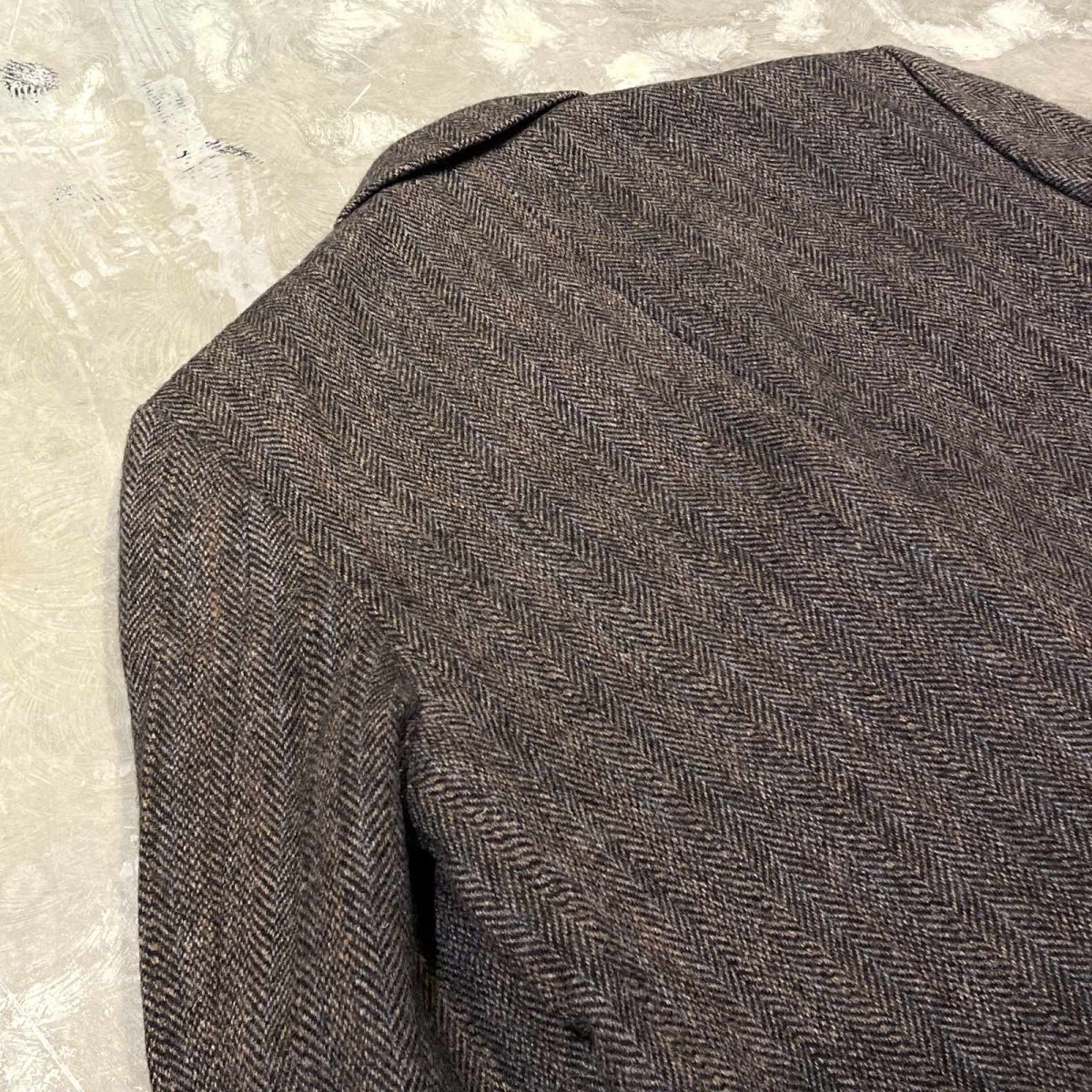 画像9: HERRINGBONE PATTERN WOOL TAILORED JACKET / Mens M~L / MADE IN TAIWAN (9)