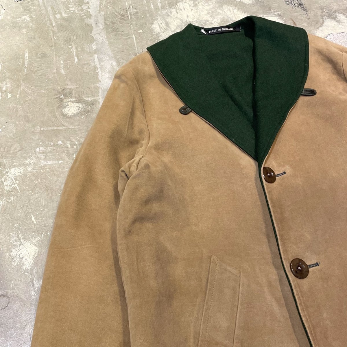 画像5: REVERSIBLE SHAWL COLLAR MIDDLE COAT / Mens L / MADE IN ENGLAND (5)