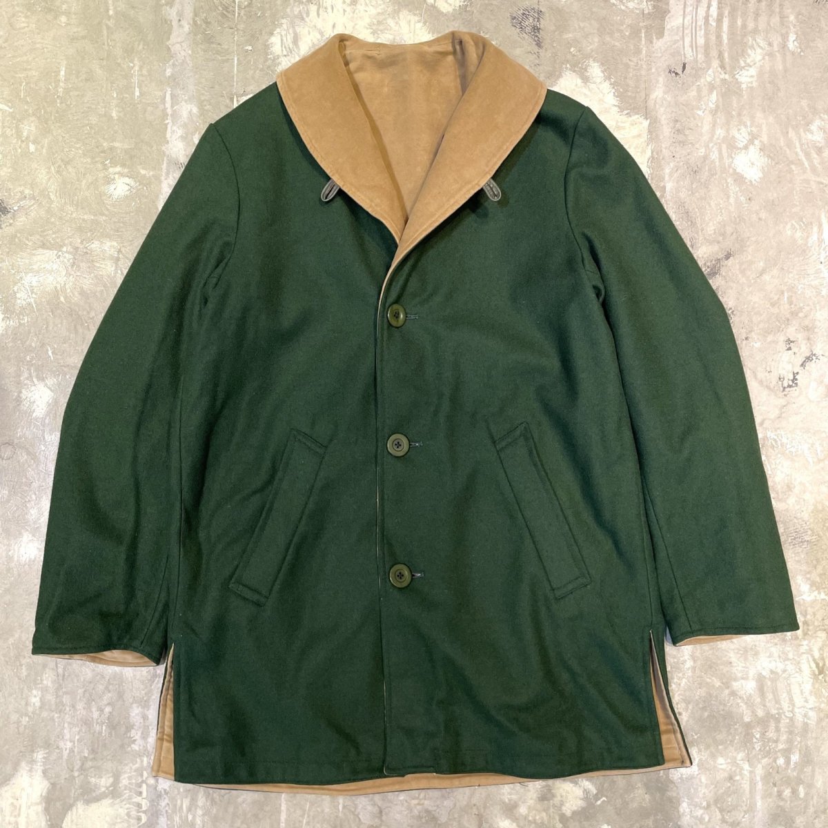 画像3: REVERSIBLE SHAWL COLLAR MIDDLE COAT / Mens L / MADE IN ENGLAND (3)