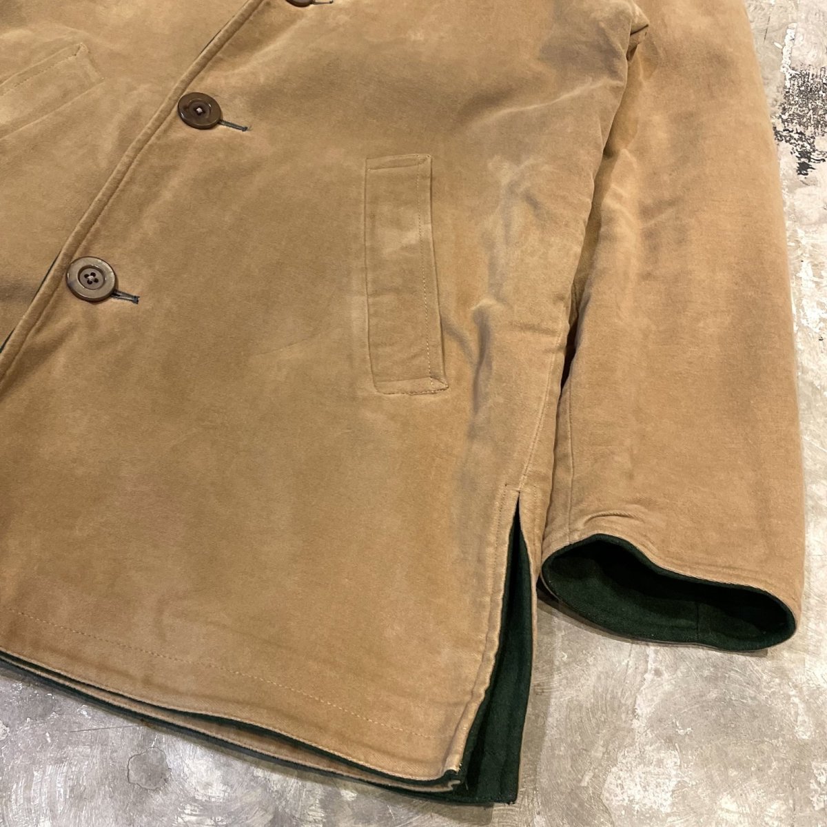 画像8: REVERSIBLE SHAWL COLLAR MIDDLE COAT / Mens L / MADE IN ENGLAND (8)