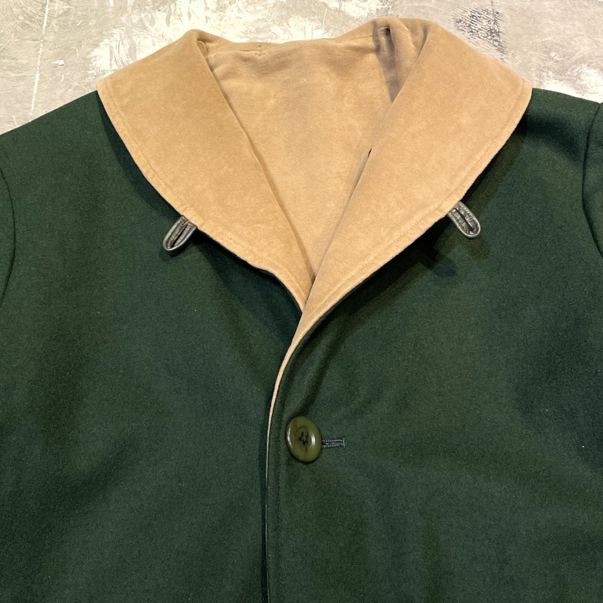 画像14: REVERSIBLE SHAWL COLLAR MIDDLE COAT / Mens L / MADE IN ENGLAND (14)