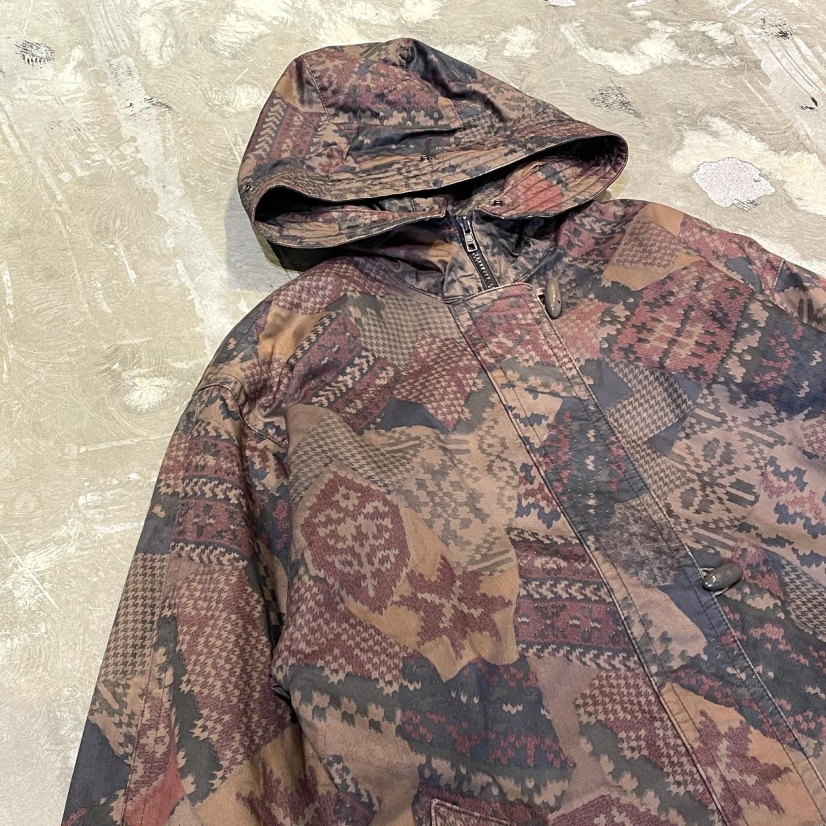 画像3: ALL OVER PATTERN HOODIE COAT / Mens L (3)