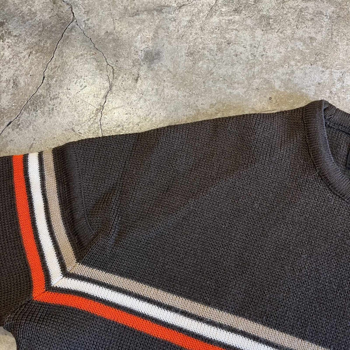 画像9: 3 COLOR LINE POINT DESIGN KNIT SWEATER / Ladies L(M) (9)