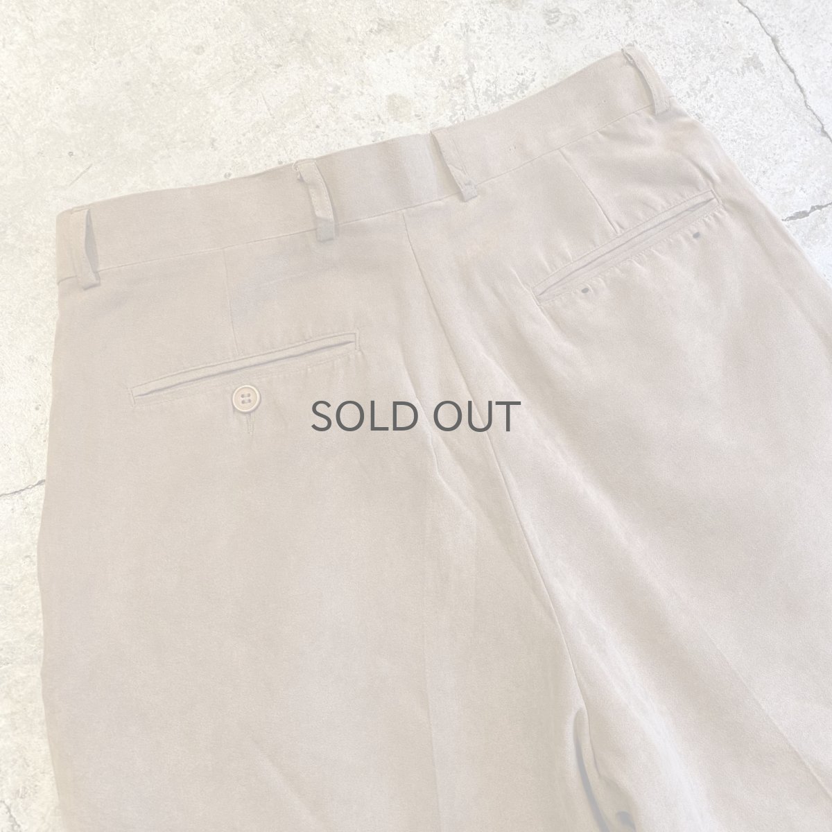 画像7: FAUX SUEDE LEATHER 2 TUCK DESIGN SLACKS HALF PANTS / W29 (7)