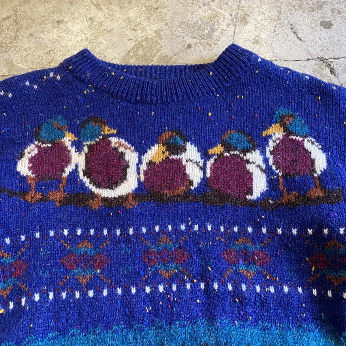 画像4: 【WOOLRICH】DUCK PATTERN DESIGN WOOL KNIT SWEATER / Ladies M (4)