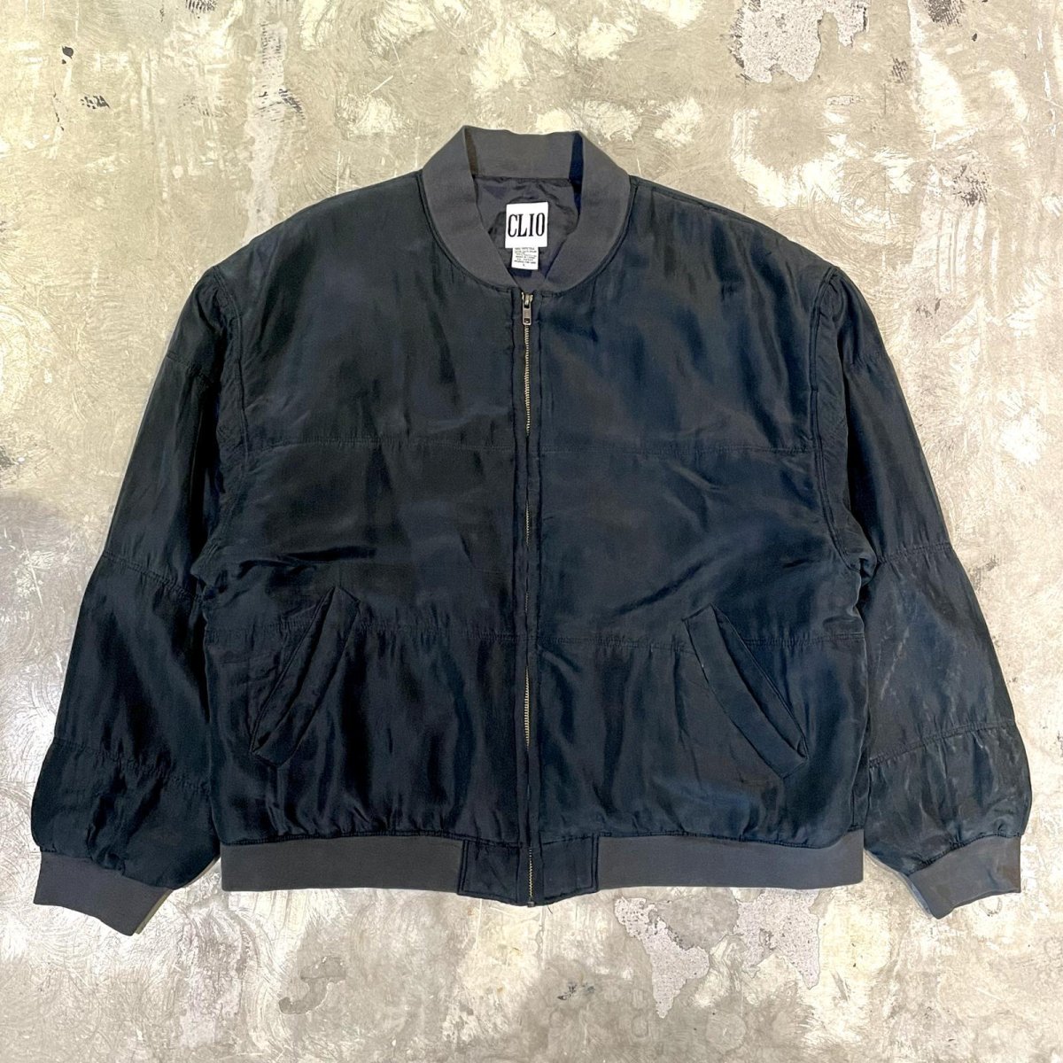画像1: OLD BLACK COLOR SILK BLOUSON / Mens L (1)
