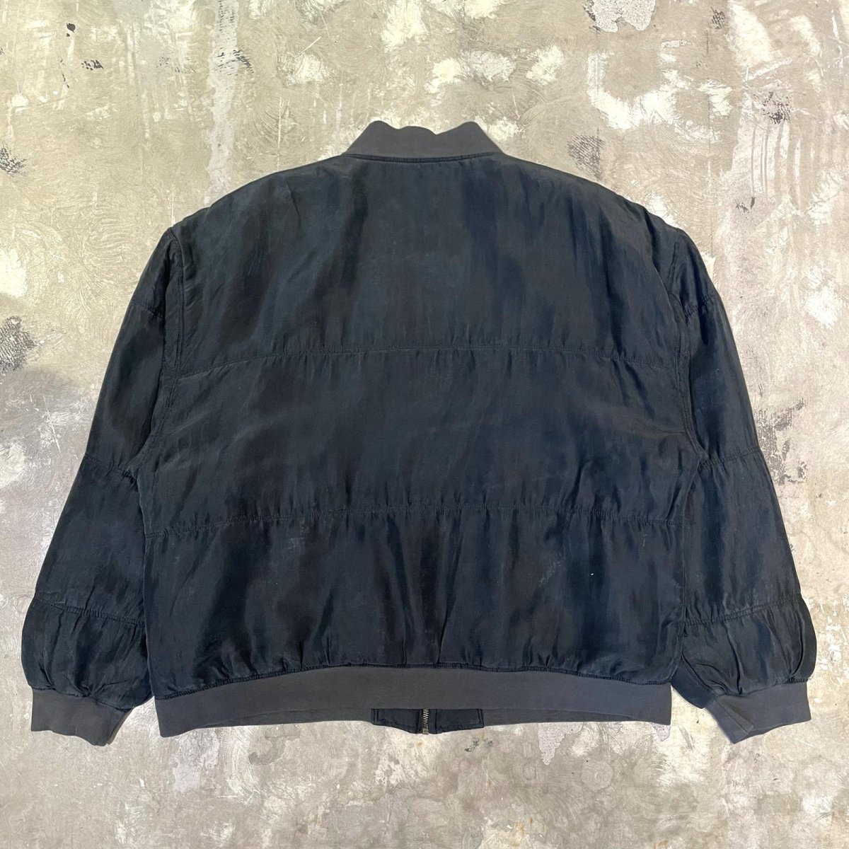 画像2: OLD BLACK COLOR SILK BLOUSON / Mens L (2)