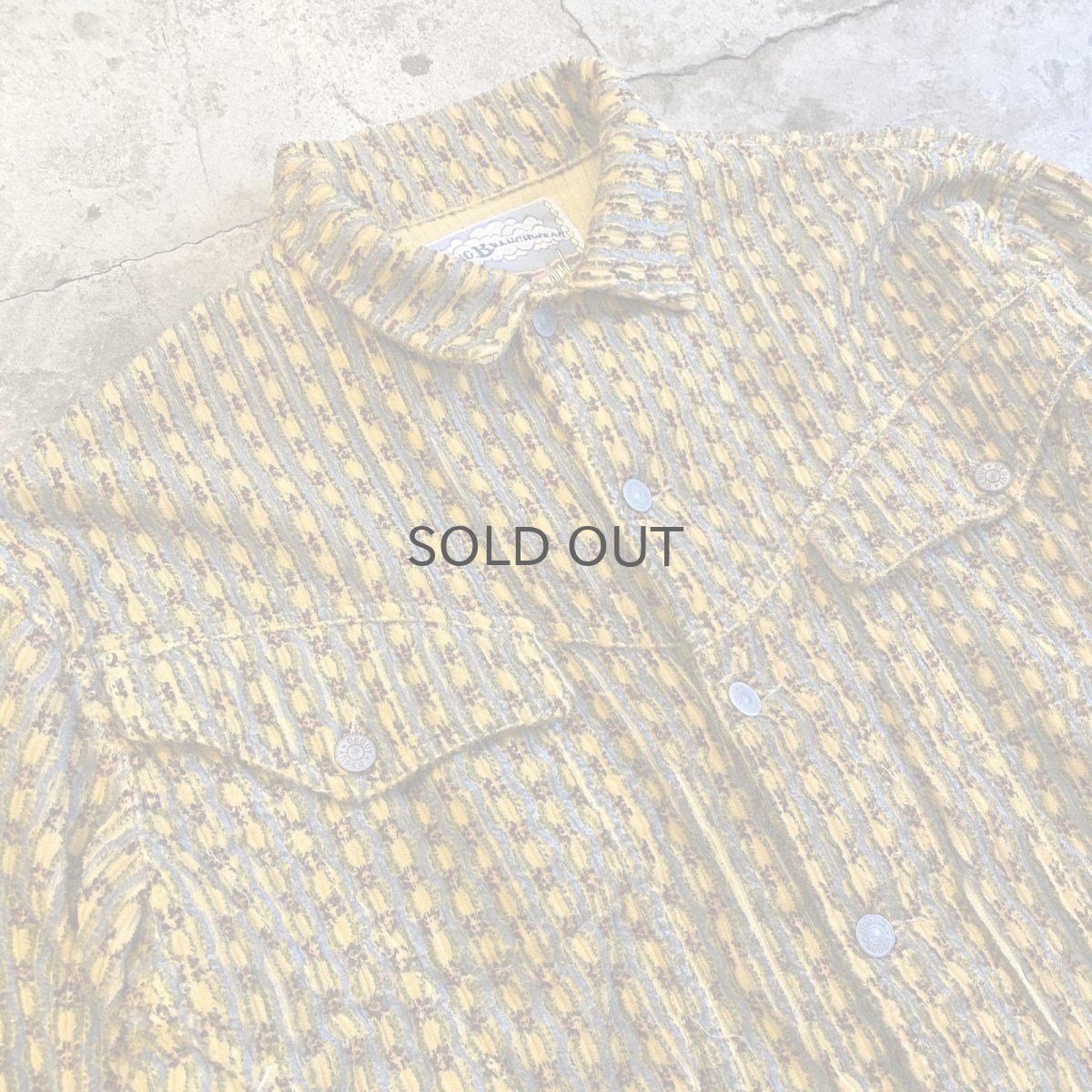 画像3: OLD ALL OVER PATTERN DESIGN CORDUROY JACKET / Ladies L / MADE IN FRANCE (3)