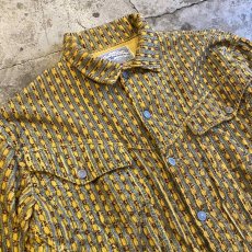 画像3: OLD ALL OVER PATTERN DESIGN CORDUROY JACKET / Ladies L / MADE IN FRANCE (3)