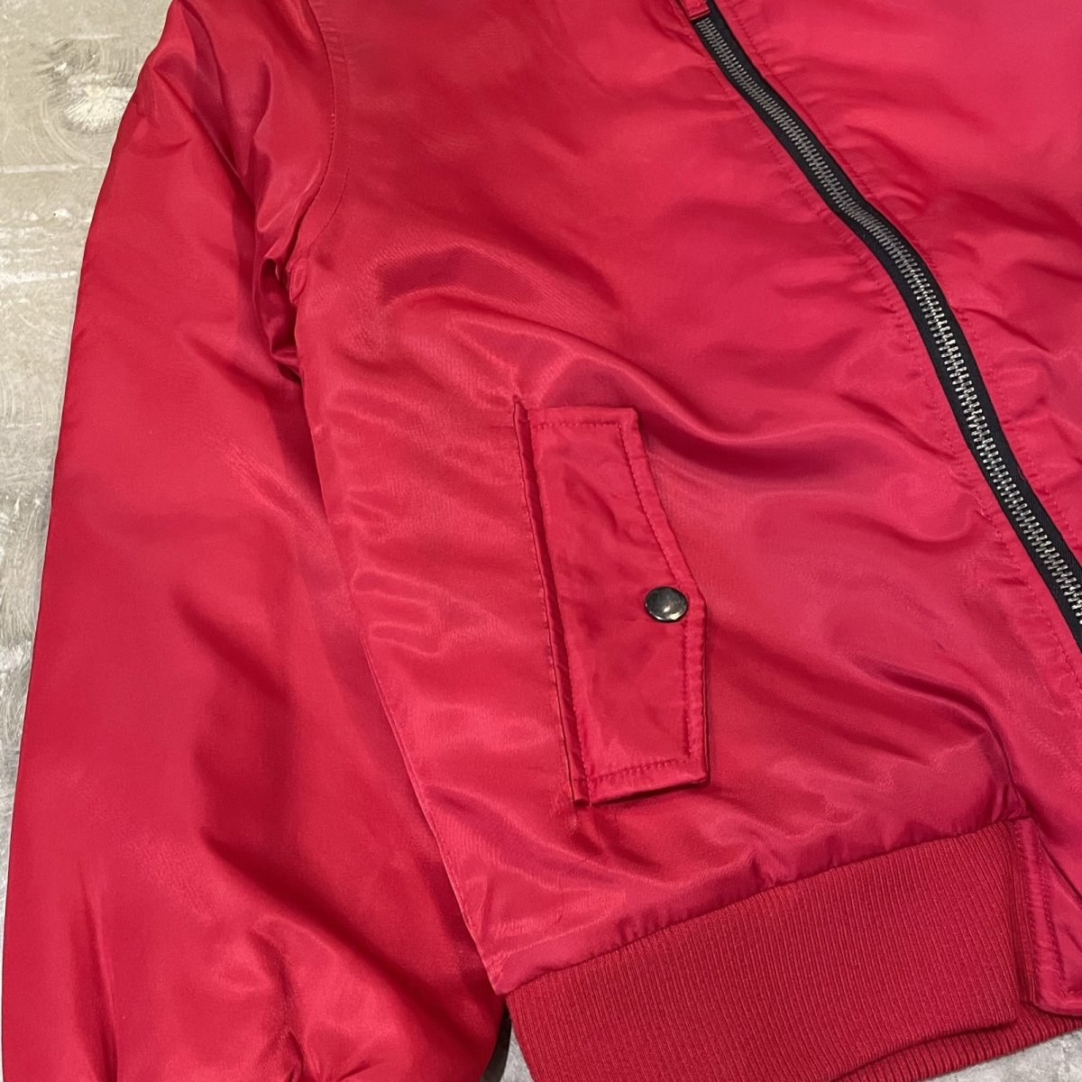画像5: RED COLOR MA-1 STYLE BOMBER JACKET / Mens L (5)