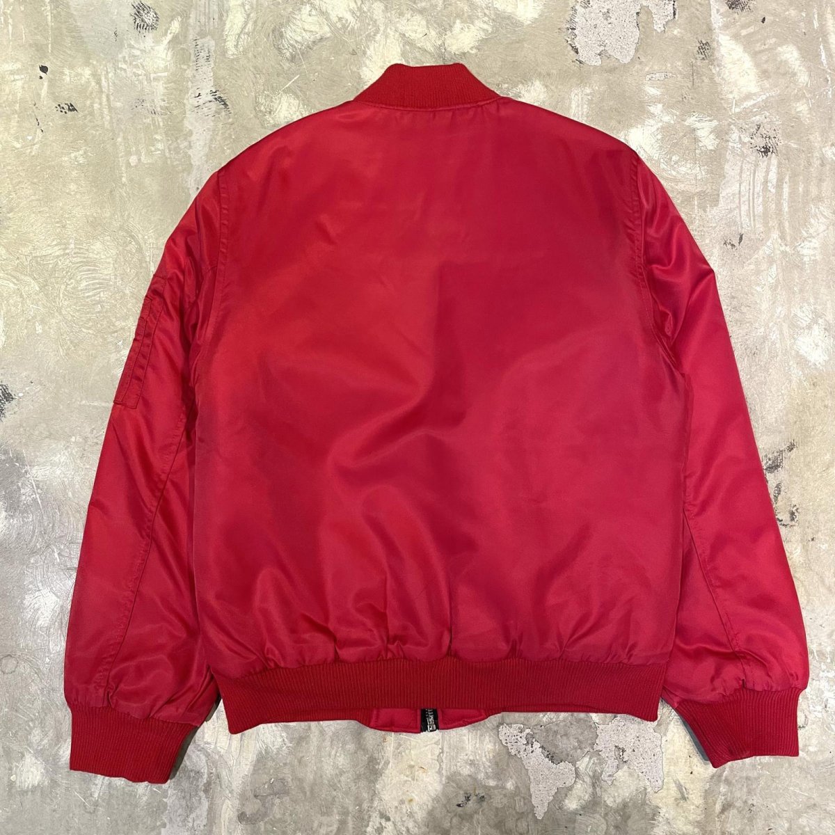 画像2: RED COLOR MA-1 STYLE BOMBER JACKET / Mens L (2)