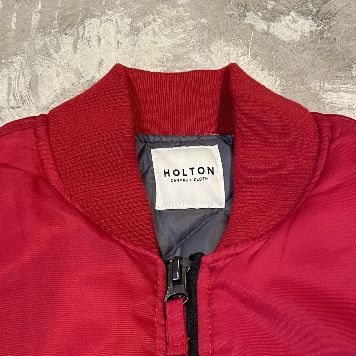 画像11: RED COLOR MA-1 STYLE BOMBER JACKET / Mens L (11)