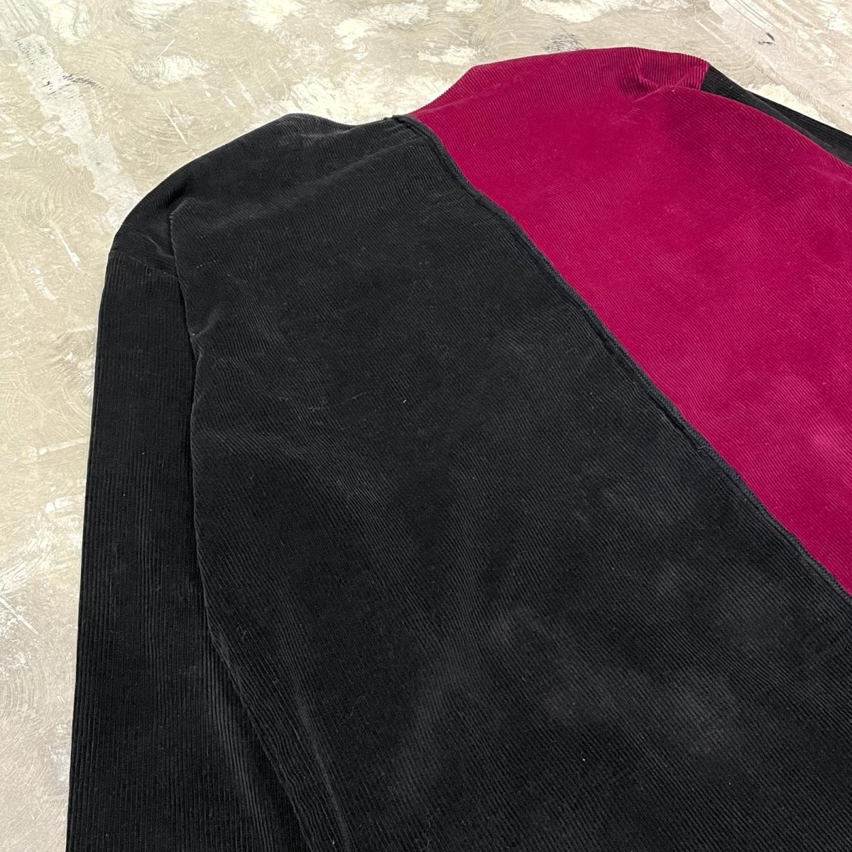 画像9: CORDUROY PATCHWORK NO COLLAR CARDIGAN / Mens XL (9)