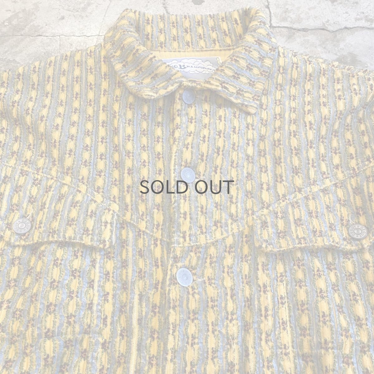 画像4: OLD ALL OVER PATTERN DESIGN CORDUROY JACKET / Ladies L / MADE IN FRANCE (4)