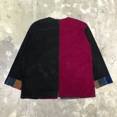 画像2: CORDUROY PATCHWORK NO COLLAR CARDIGAN / Mens XL (2)
