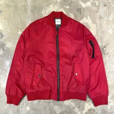画像1: RED COLOR MA-1 STYLE BOMBER JACKET / Mens L (1)
