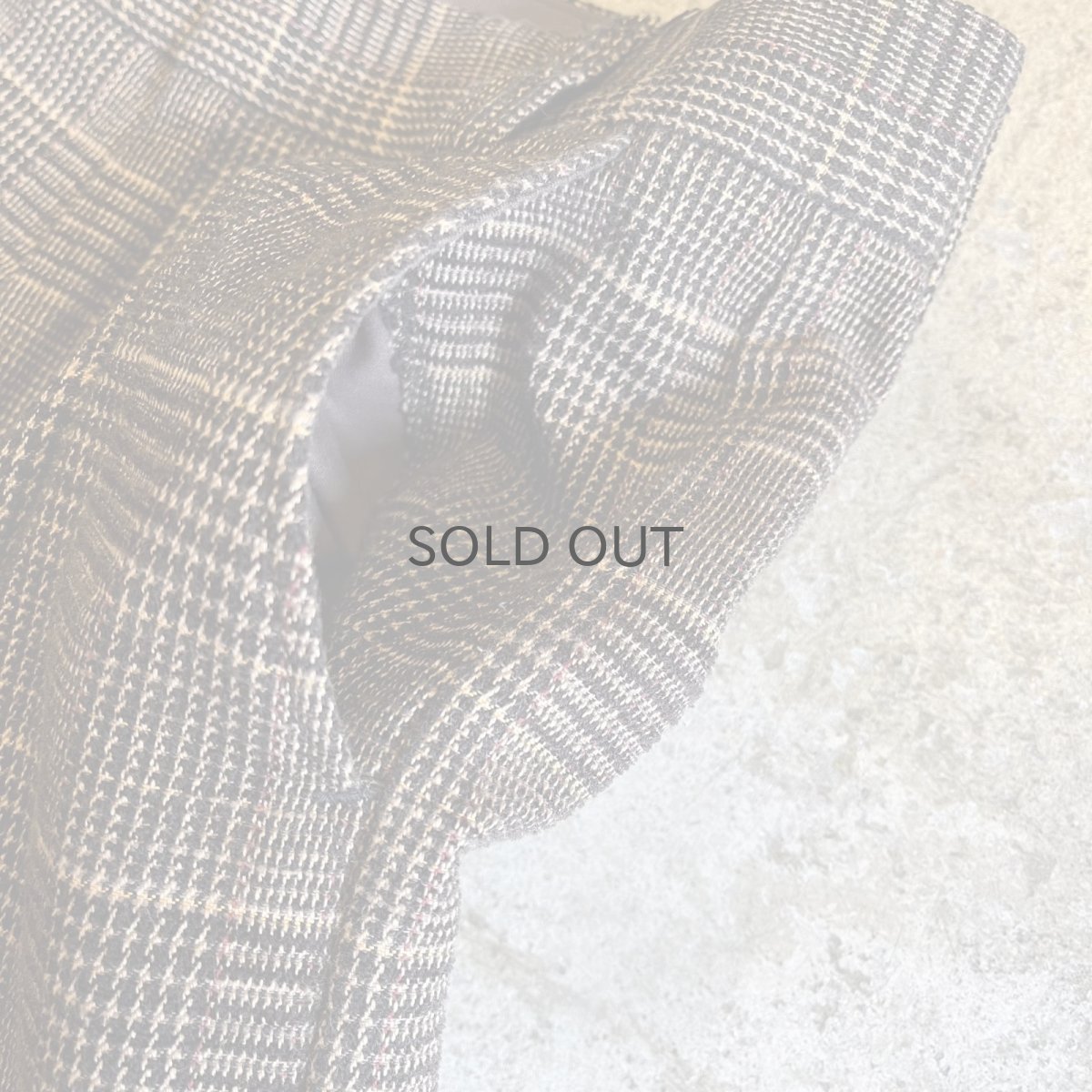 画像9: BROWN COLOR 1 TUCK DESIGN GLEN CHECK PATTERN SLACKS PANTS / W28 (9)