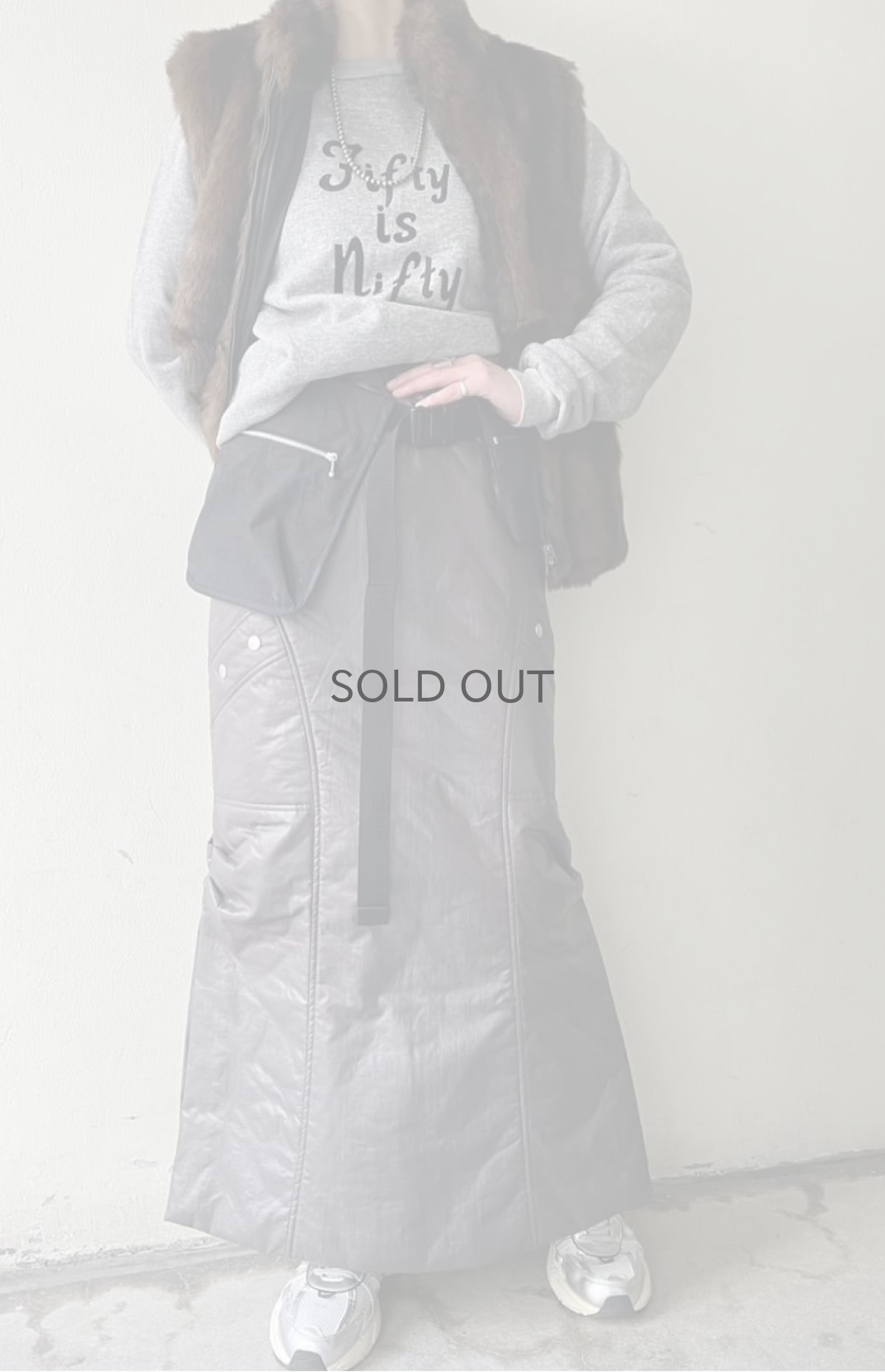 画像11: DOUBLE POCKET DESIGN SIDE SLIT QUILTING SKIRT / W23~W31 (11)