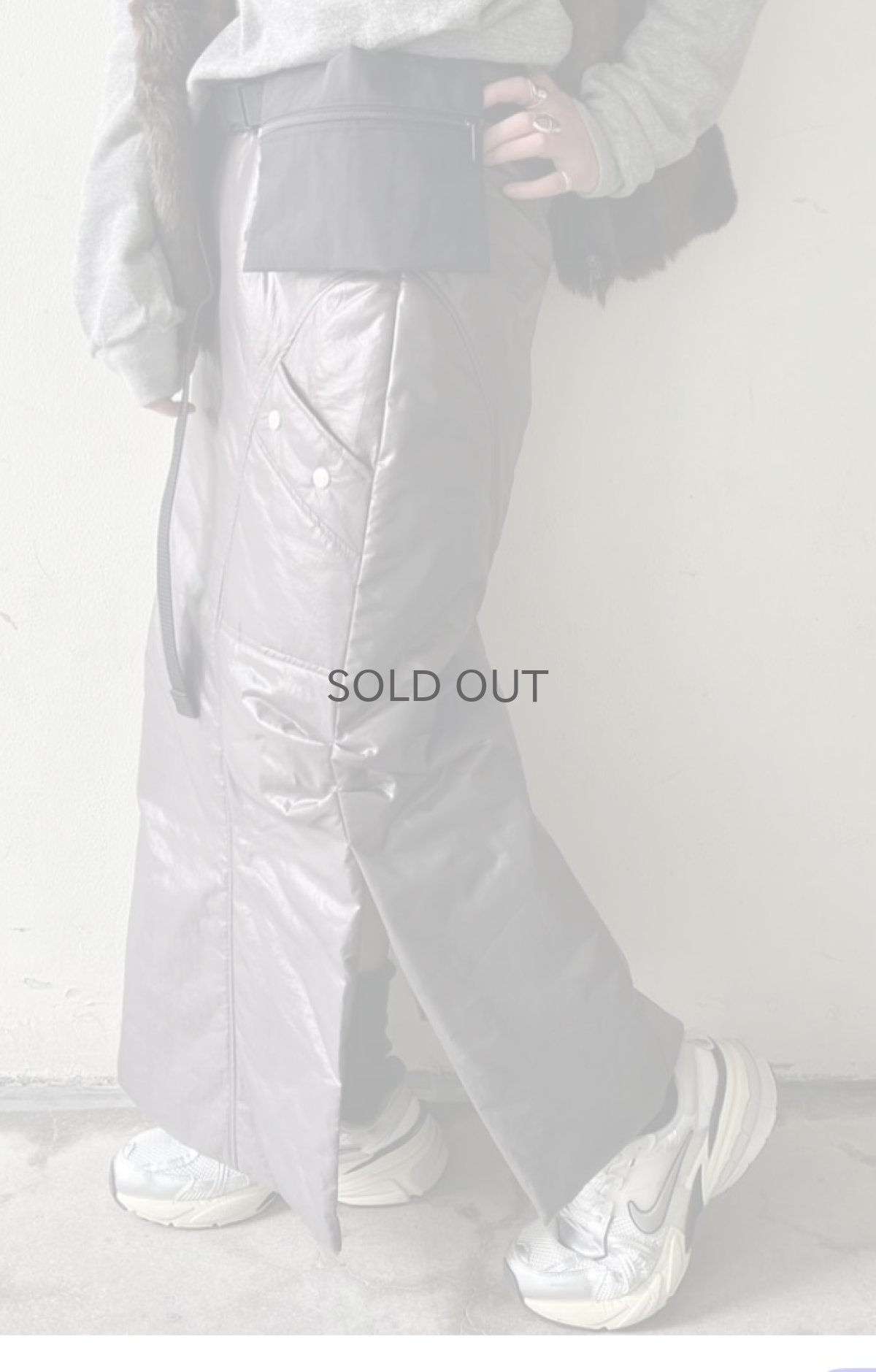 画像12: DOUBLE POCKET DESIGN SIDE SLIT QUILTING SKIRT / W23~W31 (12)