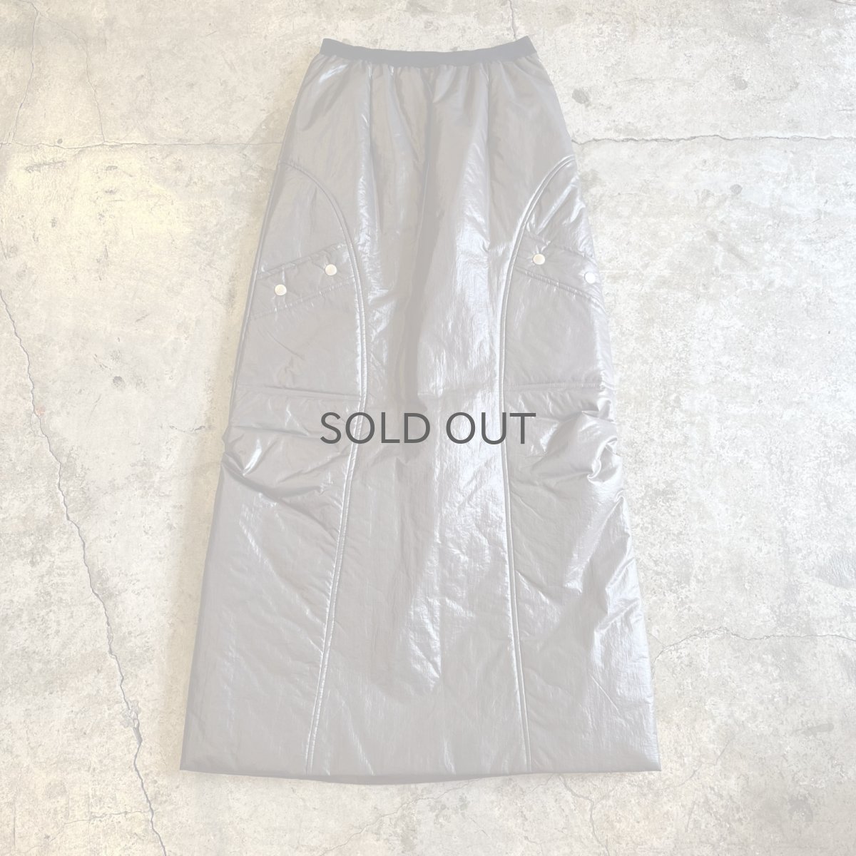 画像1: DOUBLE POCKET DESIGN SIDE SLIT QUILTING SKIRT / W23~W31 (1)