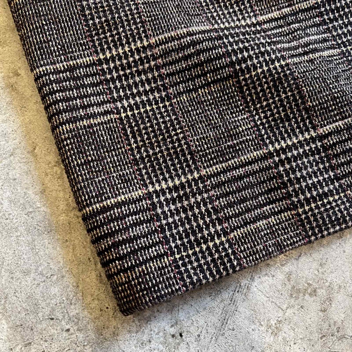 画像3: BROWN COLOR 1 TUCK DESIGN GLEN CHECK PATTERN SLACKS PANTS / W28 (3)