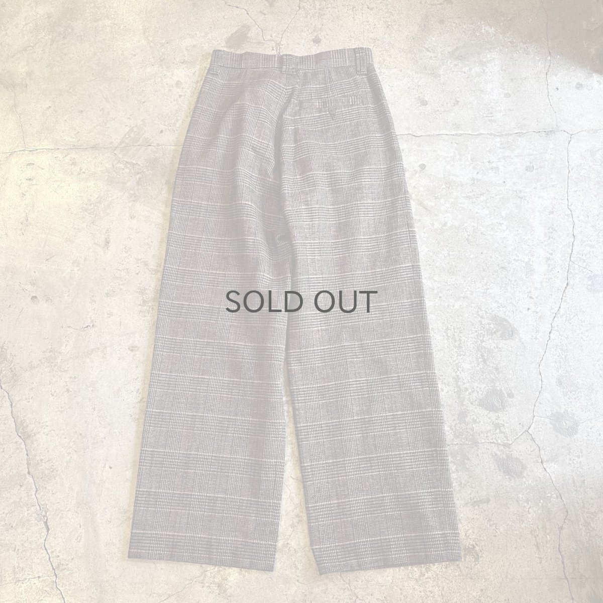 画像2: BROWN COLOR 1 TUCK DESIGN GLEN CHECK PATTERN SLACKS PANTS / W28 (2)