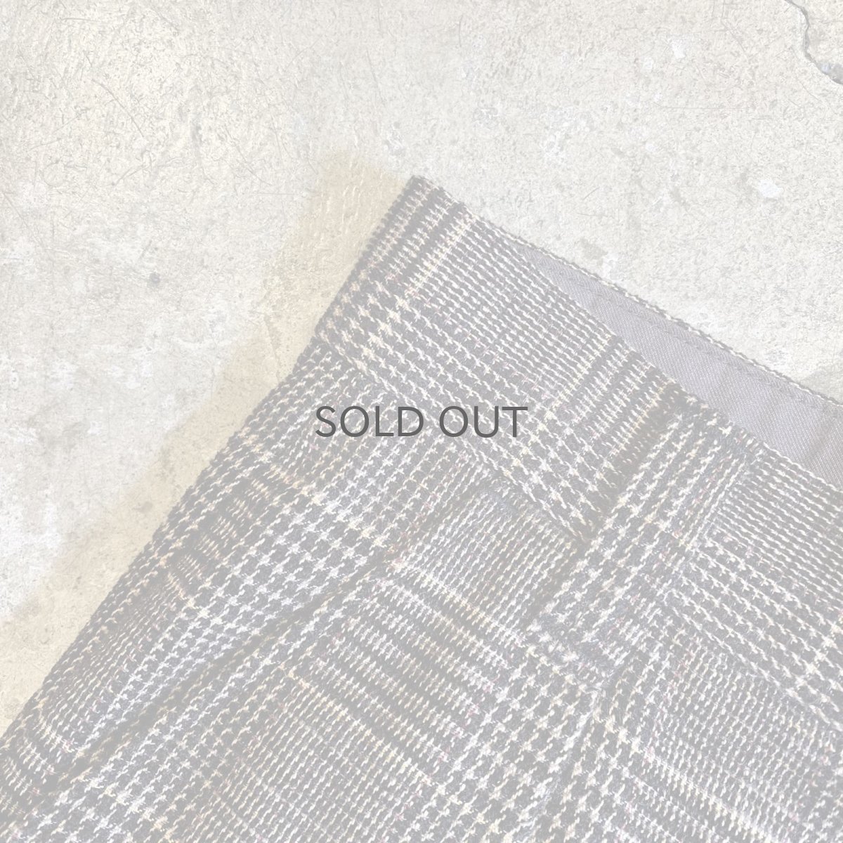 画像7: BROWN COLOR 1 TUCK DESIGN GLEN CHECK PATTERN SLACKS PANTS / W28 (7)