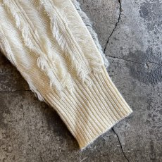 画像6: ALL OVER FRINGE LINE DESIGN COTTON KNIT SWEATER / Ladies M  (6)