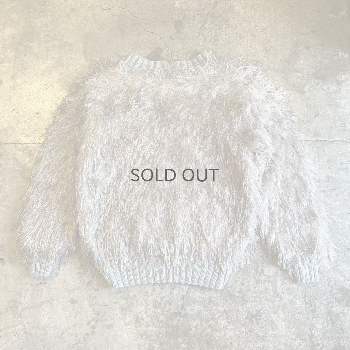 画像2: 80's MIX COLOR FRINGE V NECK DESIGN KNIT SWEATER / Ladies L (2)