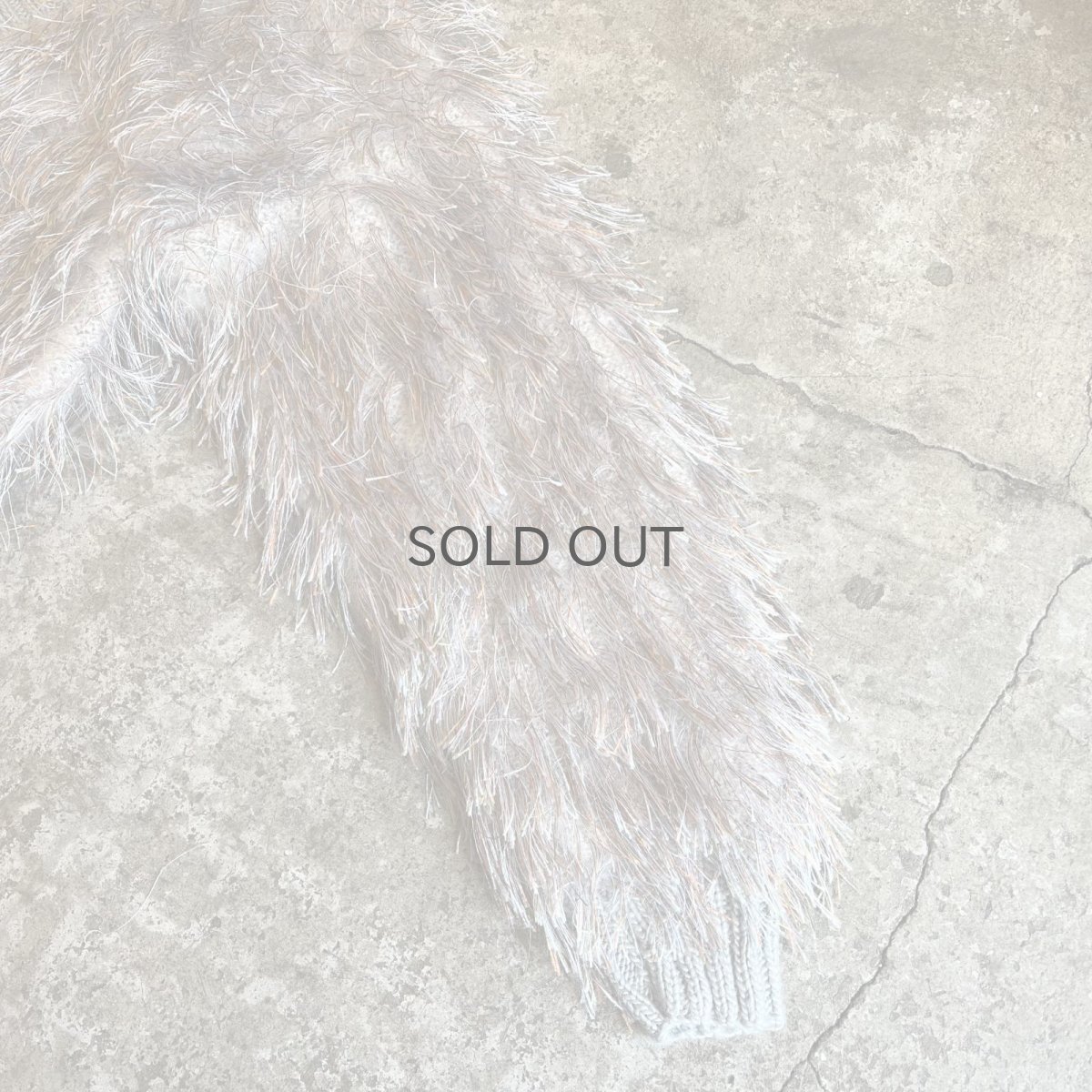 画像7: 80's MIX COLOR FRINGE V NECK DESIGN KNIT SWEATER / Ladies L (7)