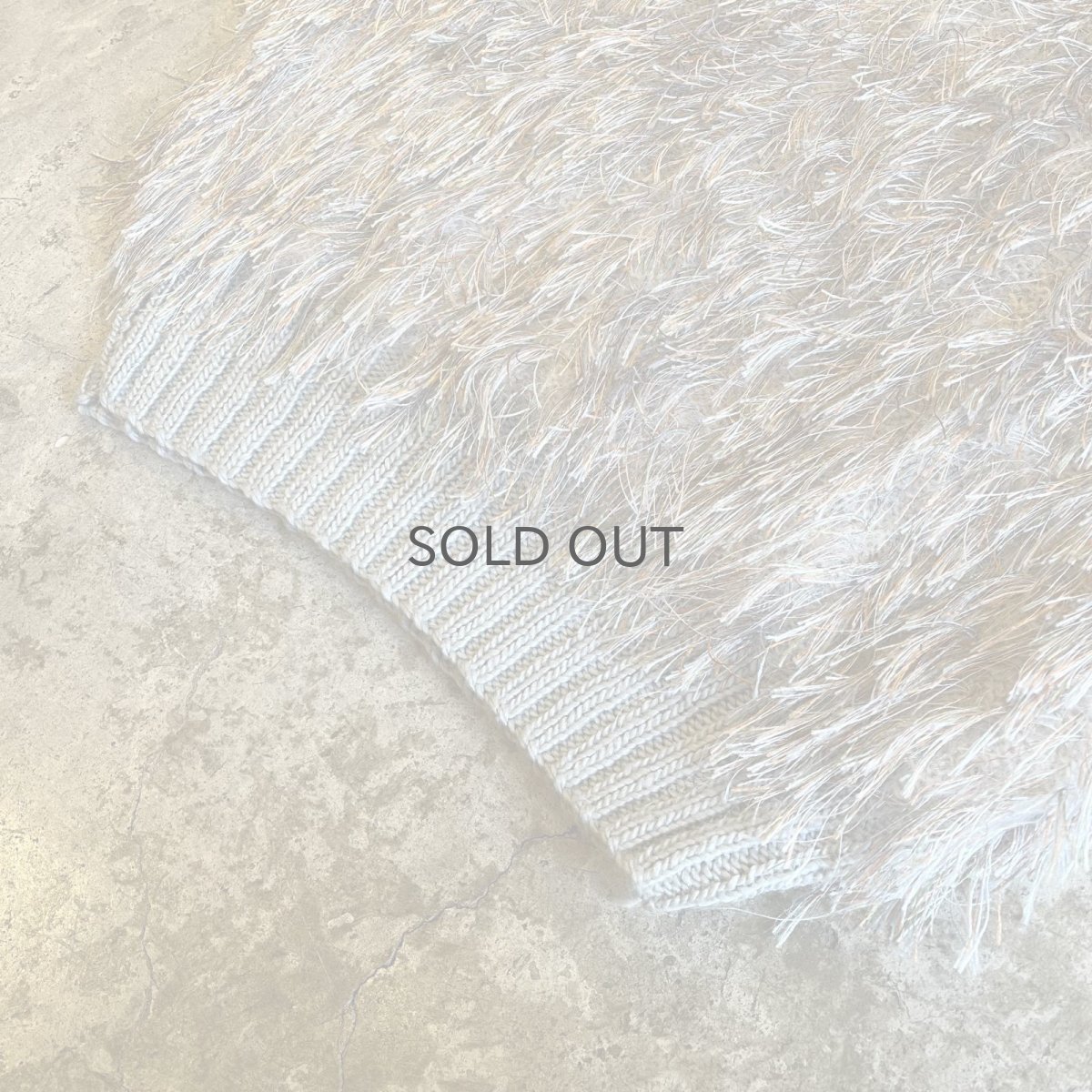 画像4: 80's MIX COLOR FRINGE V NECK DESIGN KNIT SWEATER / Ladies L (4)