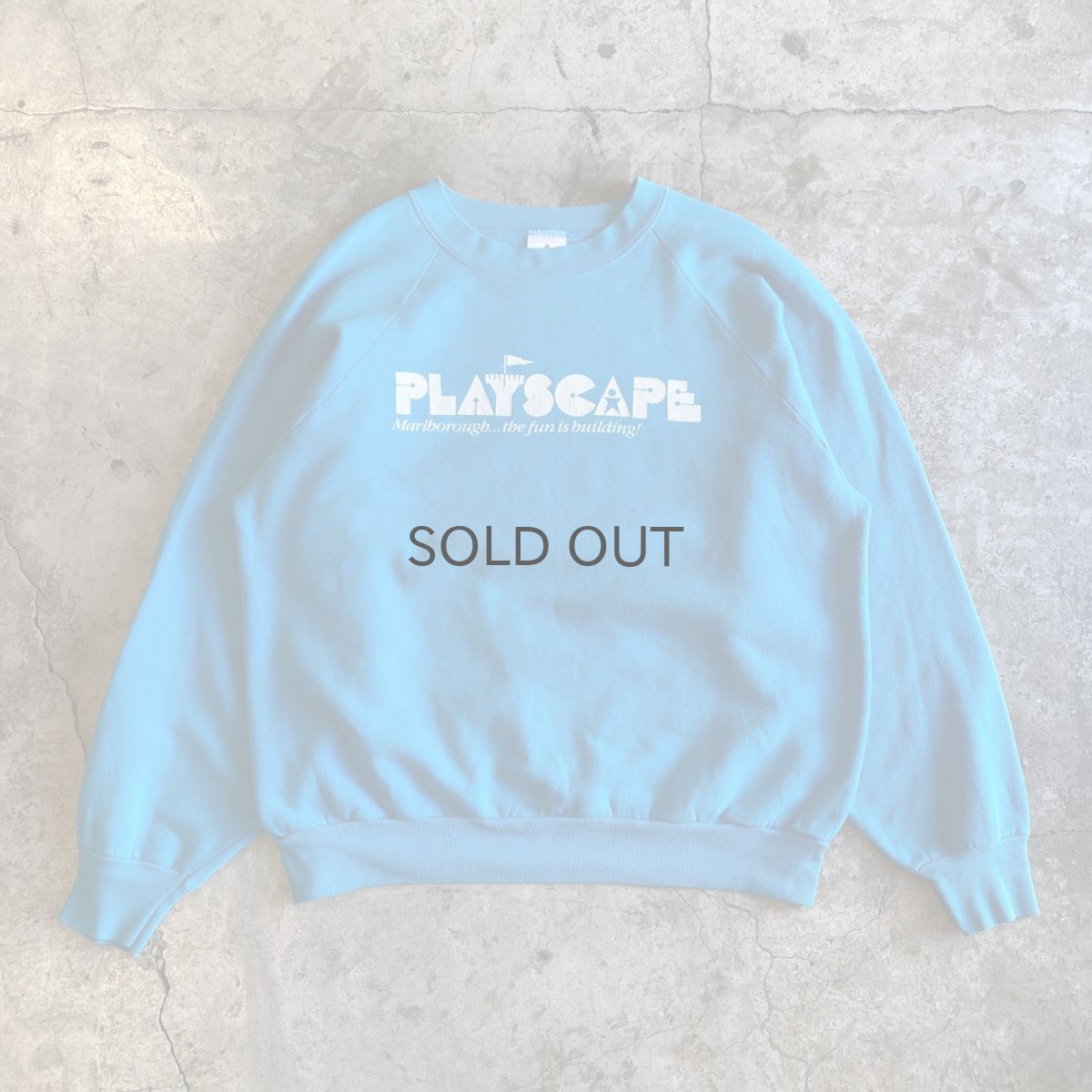 画像1: 80's "PLAYSCAPE" PRINTED COLOR RAGLAN SEEVE L/S SWEAT / Ladies XL(L) / MADE IN USA (1)