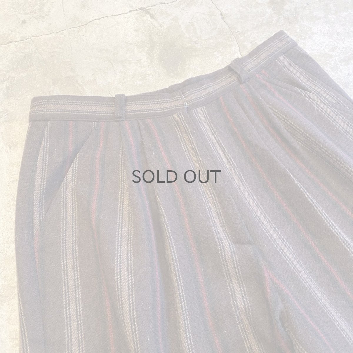 画像3: IVY STRIPE DESIGN WOOL SLACKS HALF PANTS / W28 (3)