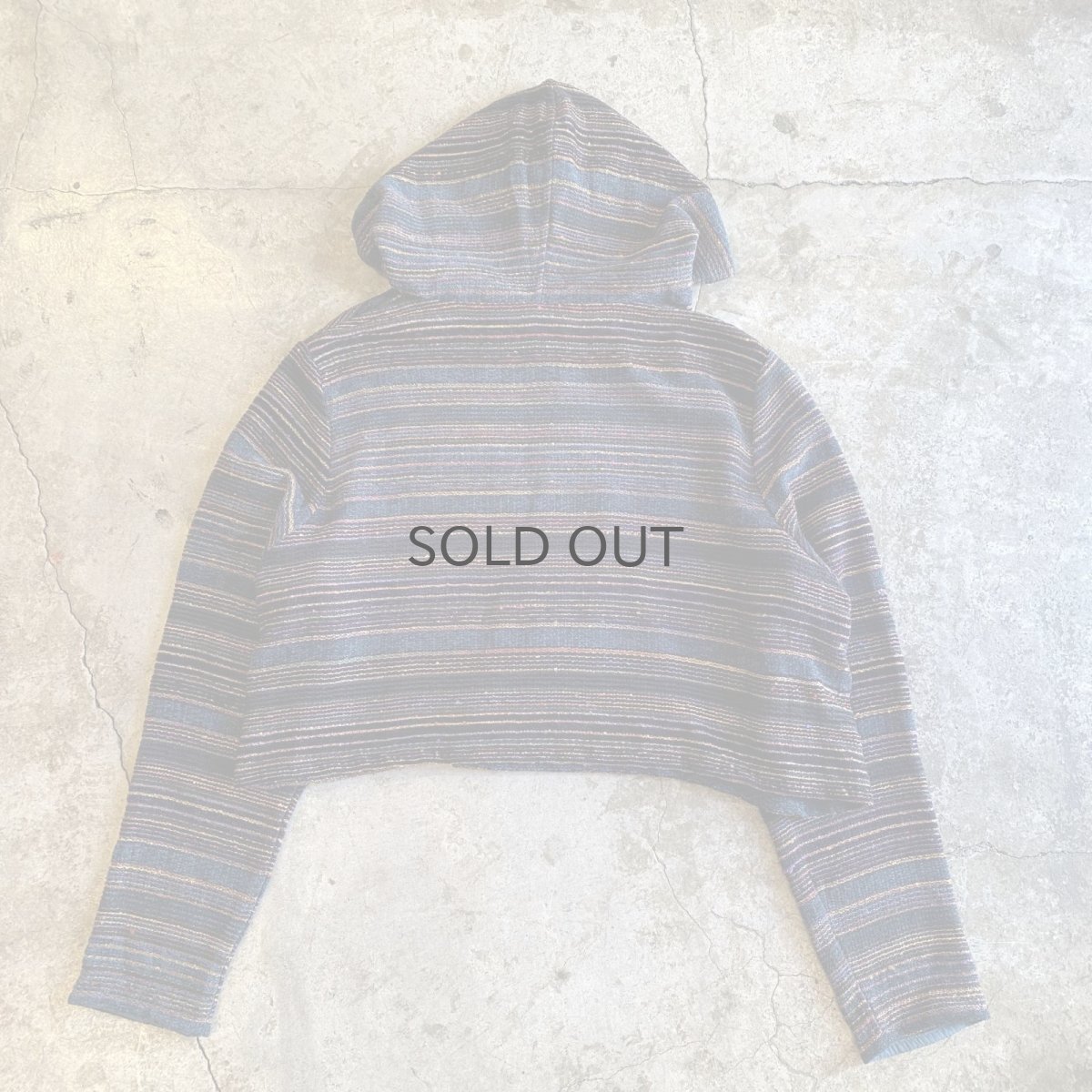 画像2: MULTI BODER COLOR SHORT HOODIE / Ladies M (2)