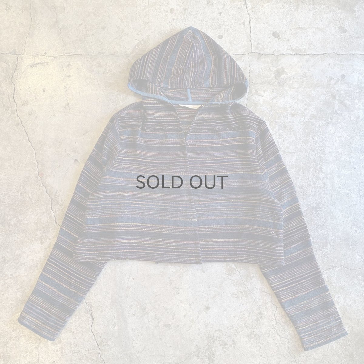 画像1: MULTI BODER COLOR SHORT HOODIE / Ladies M (1)