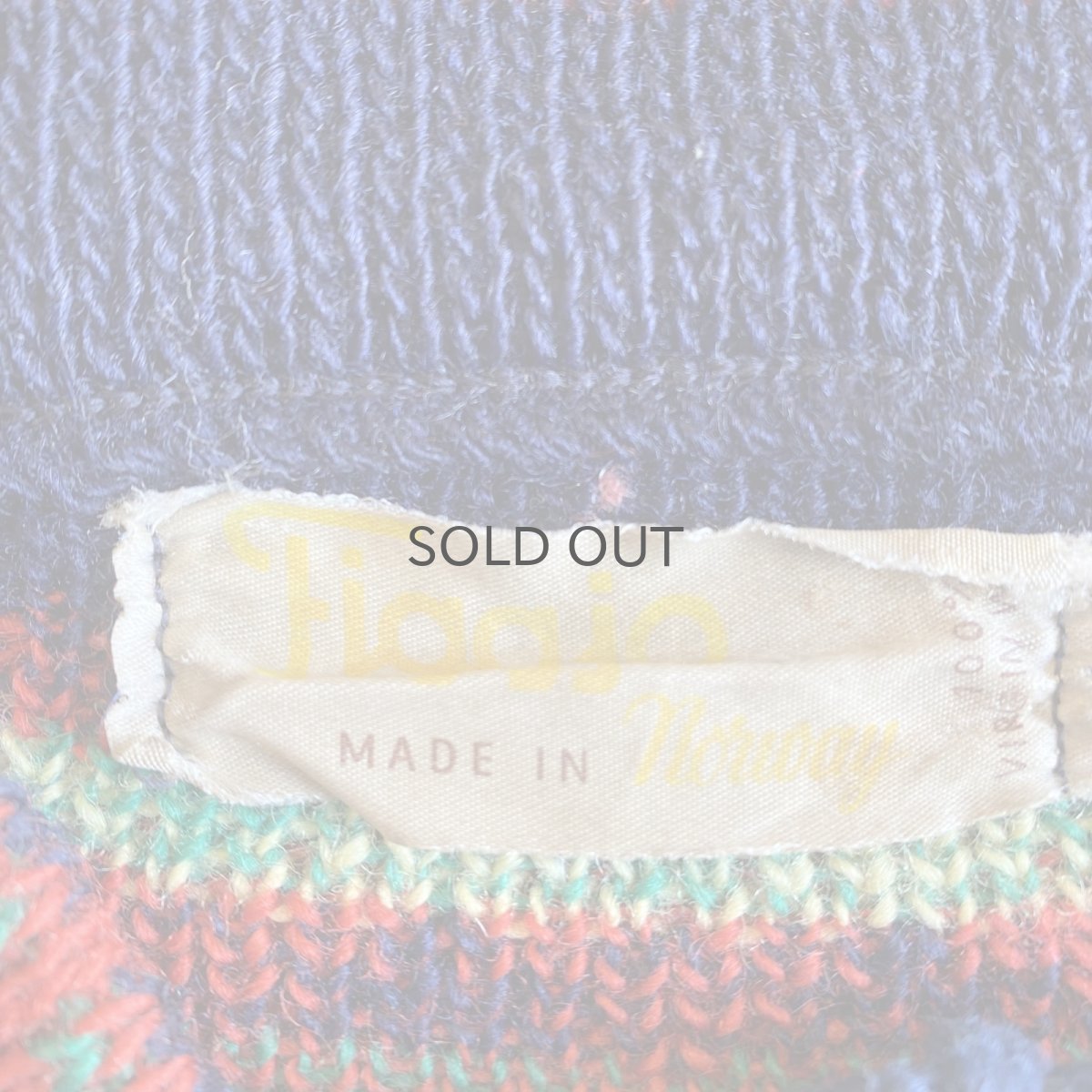 画像11: OLD NATIVE PATTERN LACE UP DESIGN NORDIC KNIT TOPS / Ladies L / MADE IN NOWAY  (11)