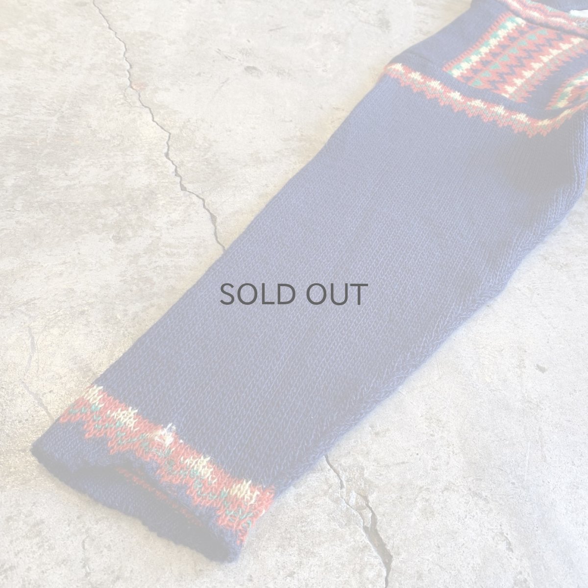 画像7: OLD NATIVE PATTERN LACE UP DESIGN NORDIC KNIT TOPS / Ladies L / MADE IN NOWAY  (7)