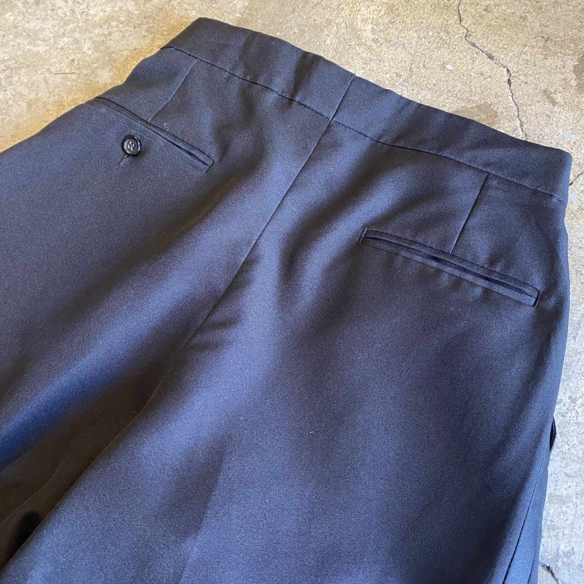 画像10: BLACK COLOR SIDE LINE DESIGN WAIST ADJUSTMENT PANTS / W27~W33 (10)