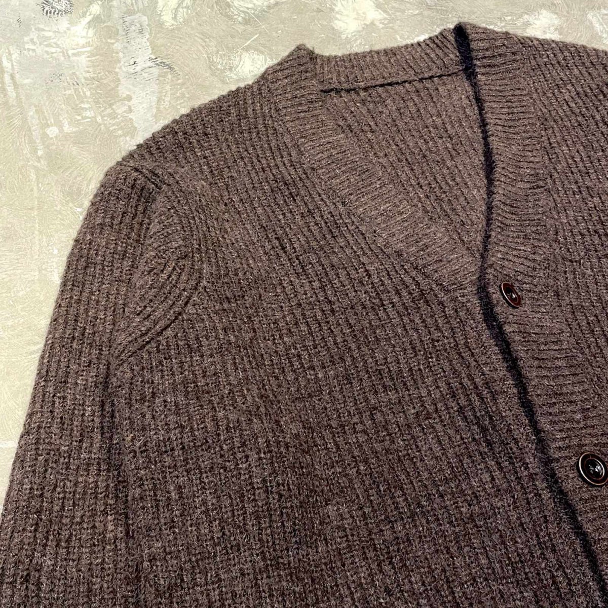 画像3: DARK BROWN COLOR KNIT CARDIGAN / Mens XL (3)