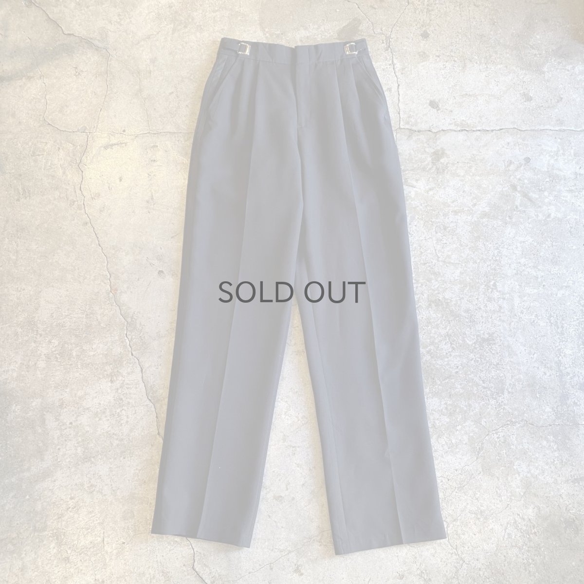 画像1: BLACK COLOR SIDE LINE DESIGN WAIST ADJUSTMENT PANTS / W27~W33 (1)