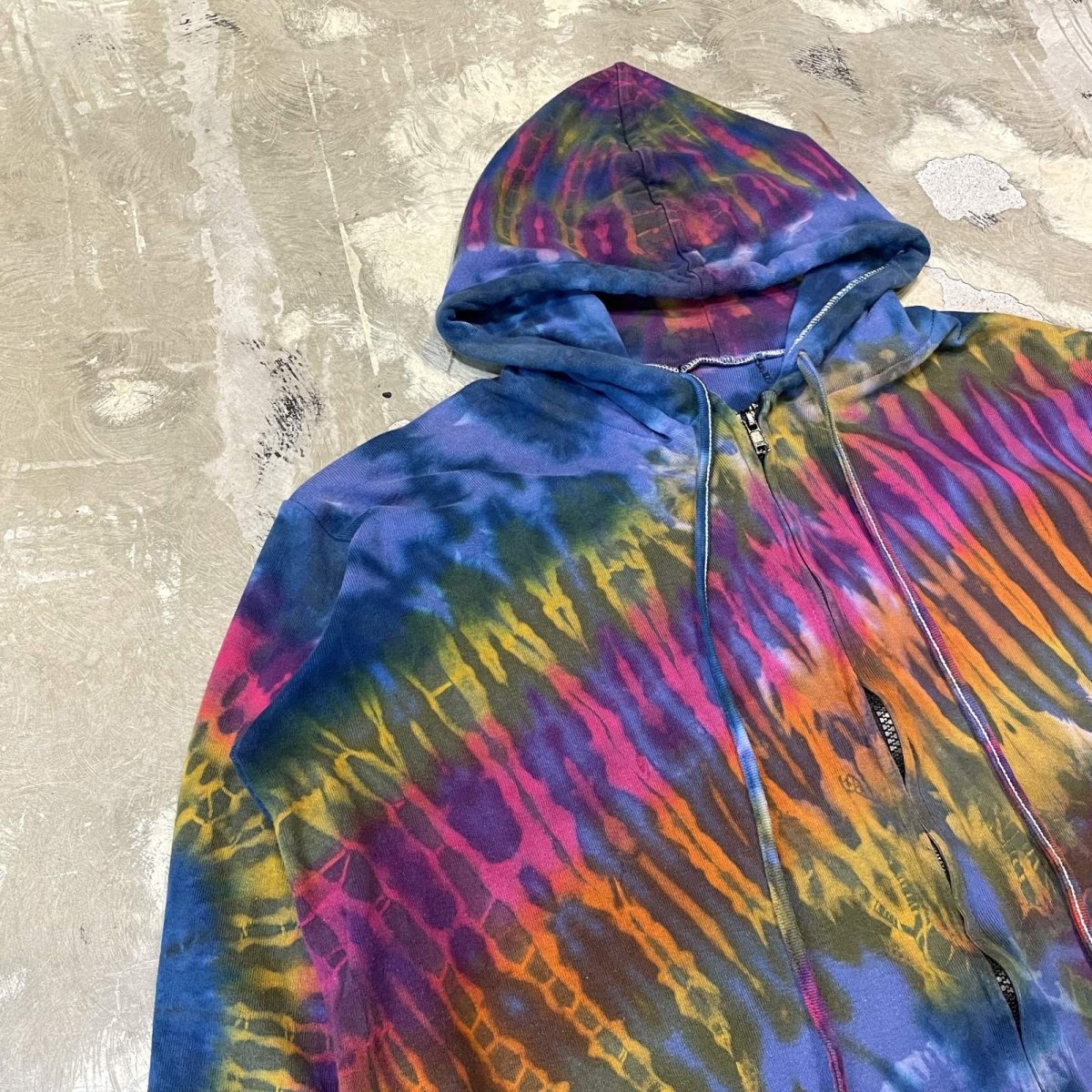 画像3: TIE DYE PATTERN ZIP UP SWEAT HOODIE / Mens M~L (3)