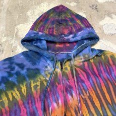画像10: TIE DYE PATTERN ZIP UP SWEAT HOODIE / Mens M~L (10)