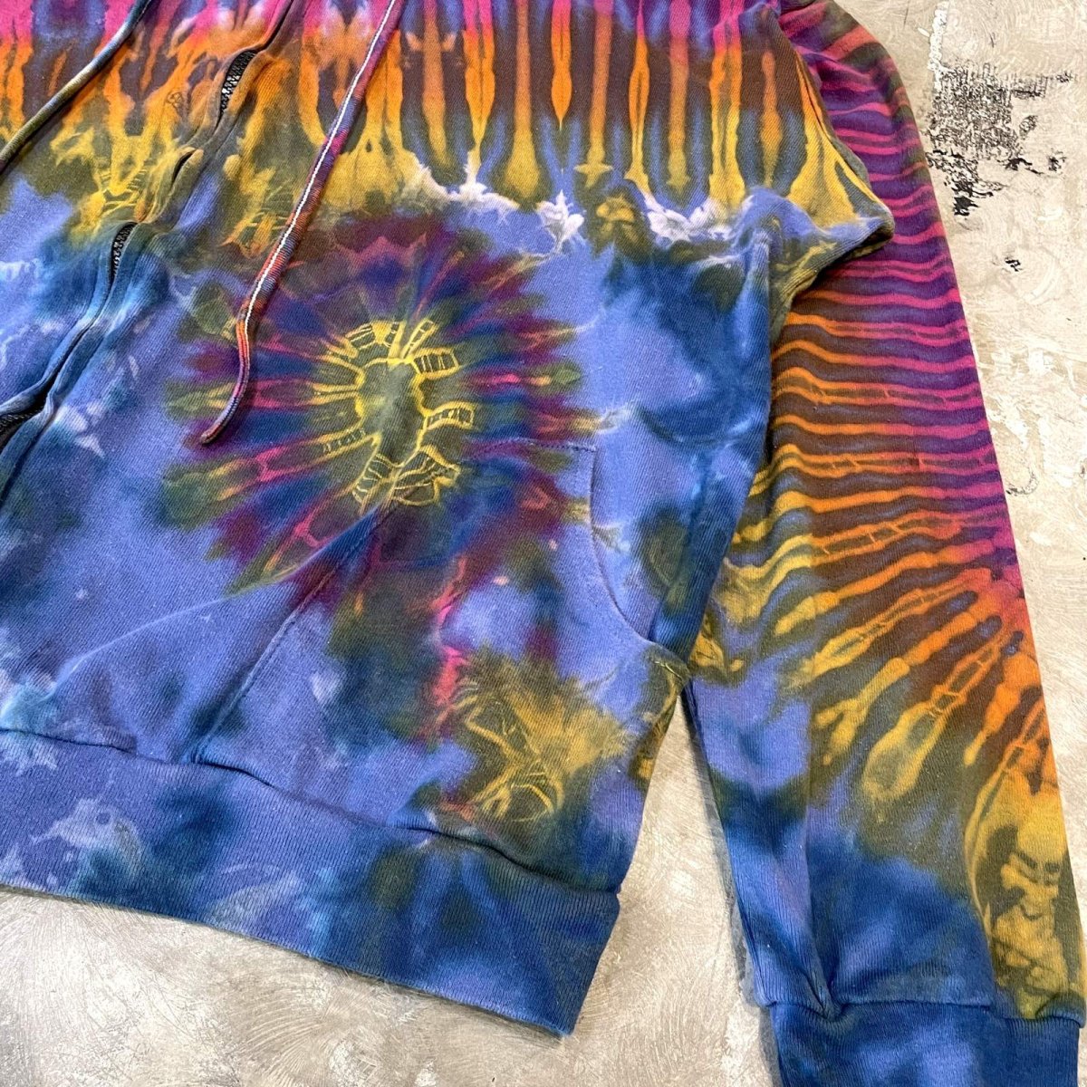 画像6: TIE DYE PATTERN ZIP UP SWEAT HOODIE / Mens M~L (6)