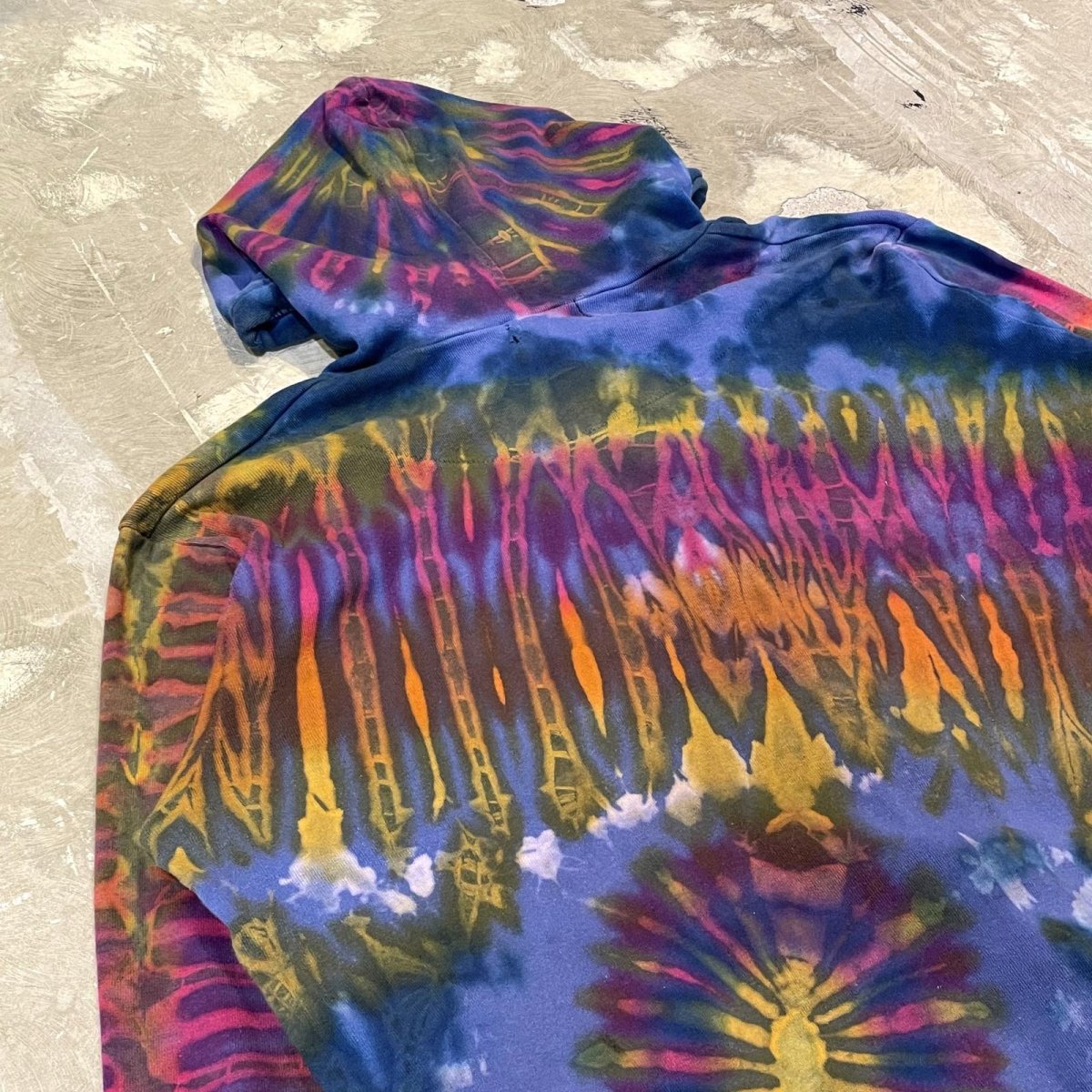 画像9: TIE DYE PATTERN ZIP UP SWEAT HOODIE / Mens M~L (9)