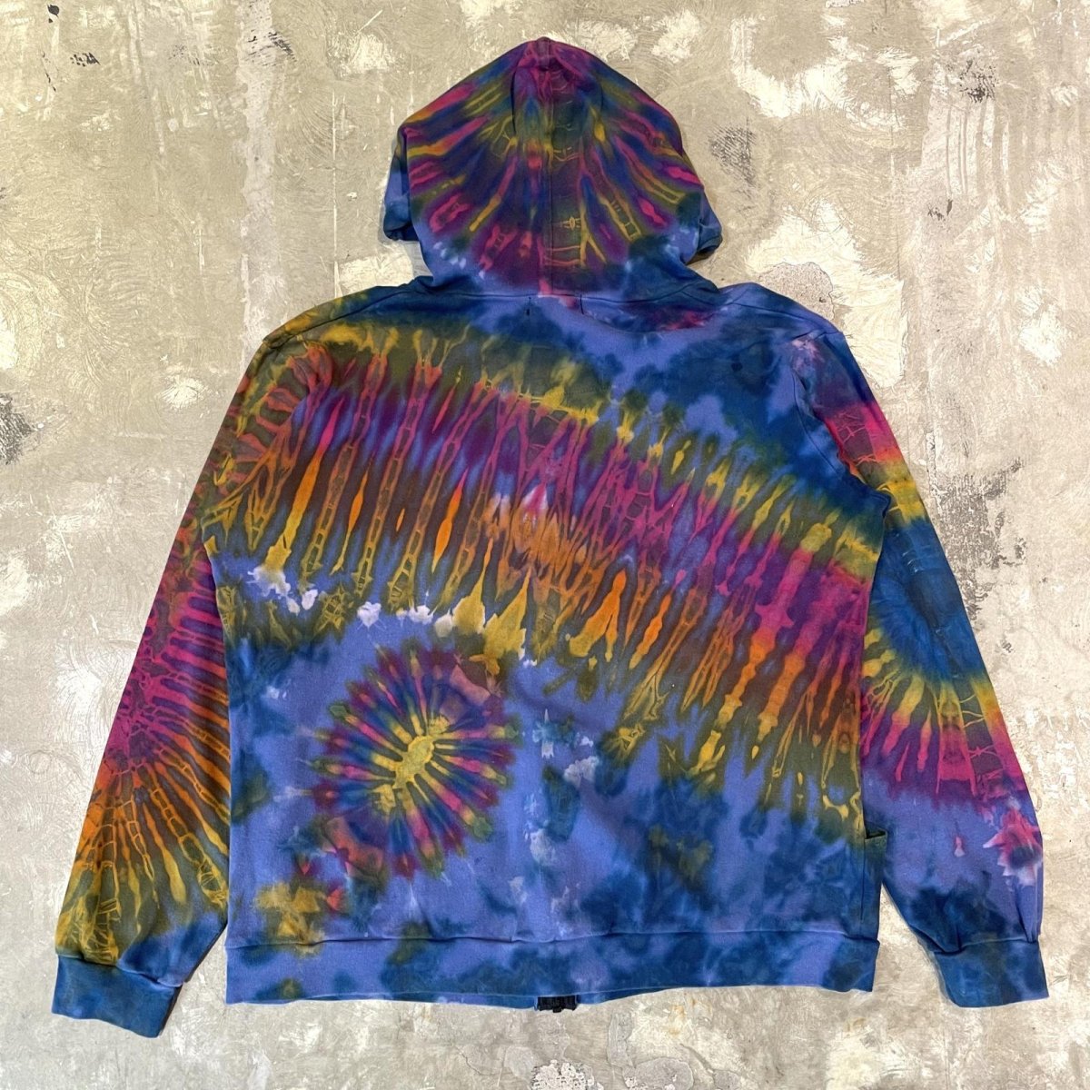 画像2: TIE DYE PATTERN ZIP UP SWEAT HOODIE / Mens M~L (2)
