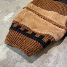 画像7: REAL LEATHER × KNIT SWITCHED SWEATER / Mens XXL (7)